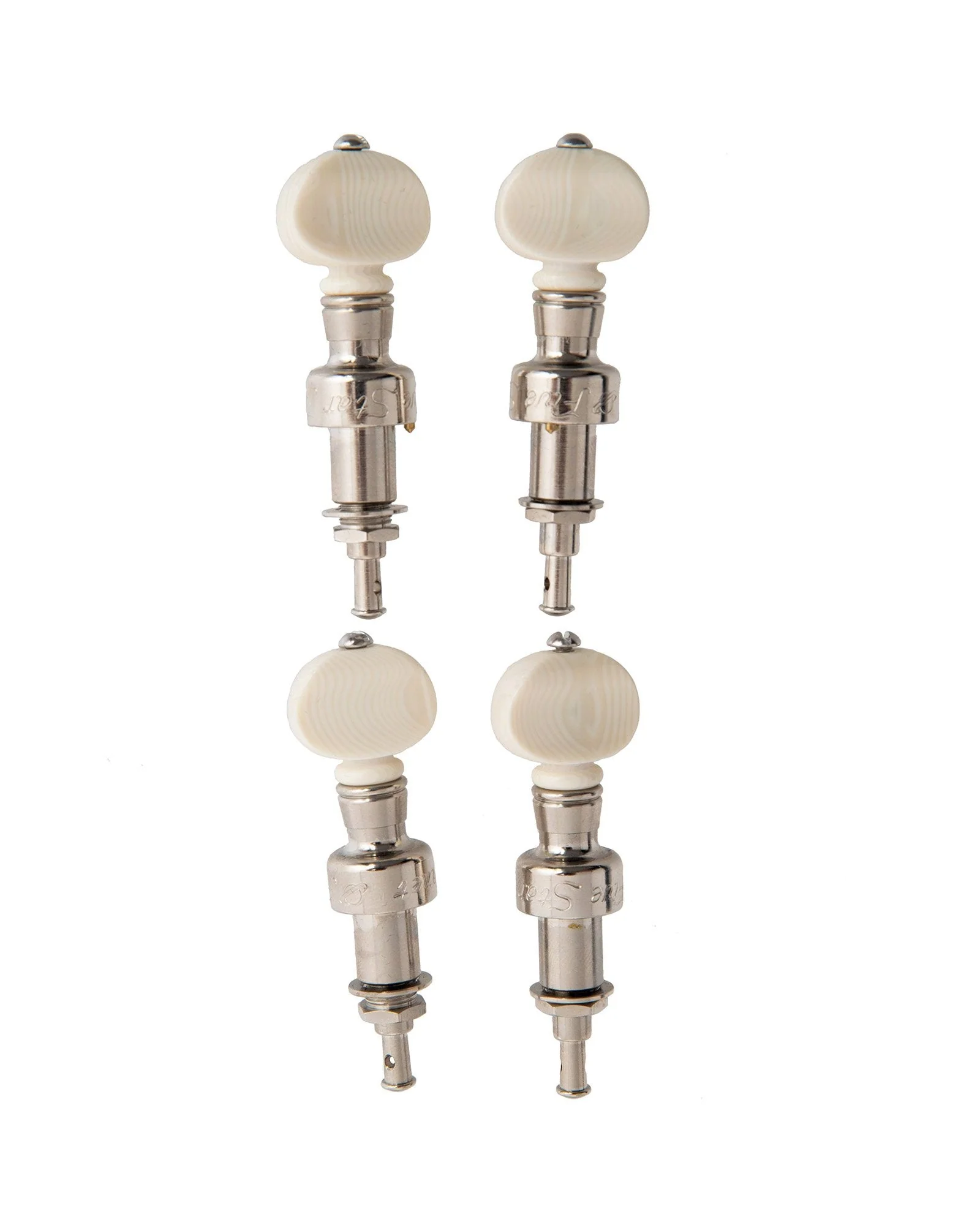 5-Star Nickel Banjo Pegs, Ivoroid Buttons (Set of 4)