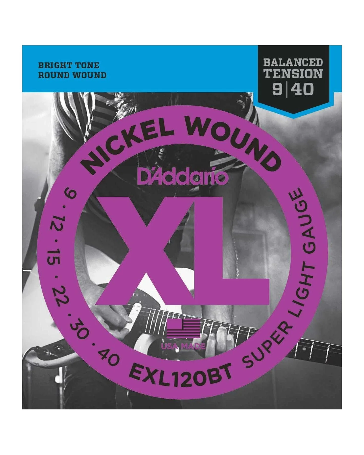 D'Addario EXL120BT Nickel Balanced Tension Electric Guitar Strings, Super Light