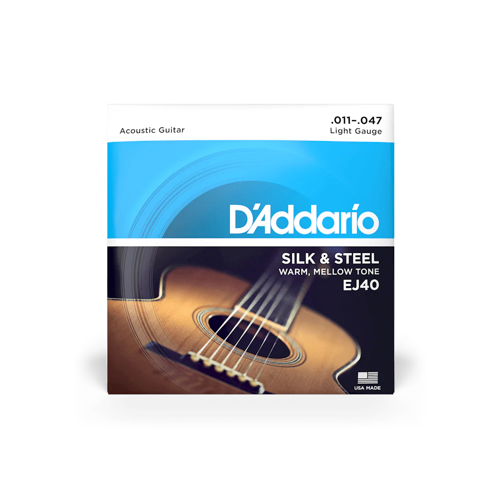 D'Addario EJ40 Silk & Steel Acoustic Guitar Strings, Light - Image 2