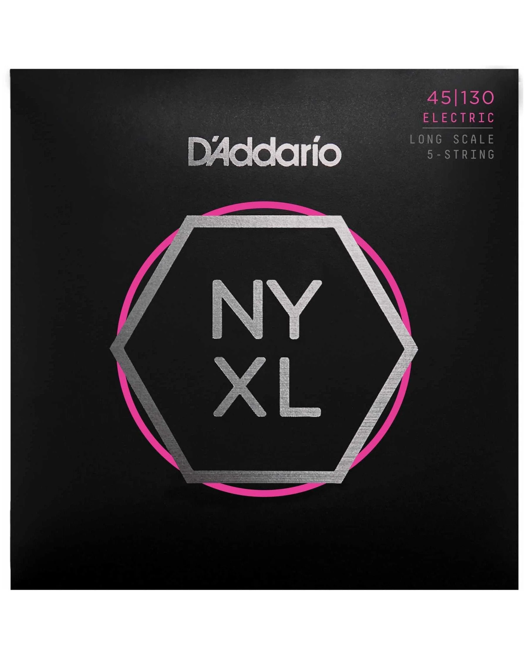 D'Addario NYXL45130 Nickel Long Scale 5-String Electric Bass Guitar Strings, Light
