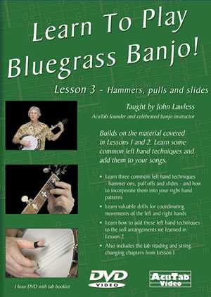 DVD - Learn to Play Bluegrass Banjo! Lesson 3 - Hammers, Pulls and Slides