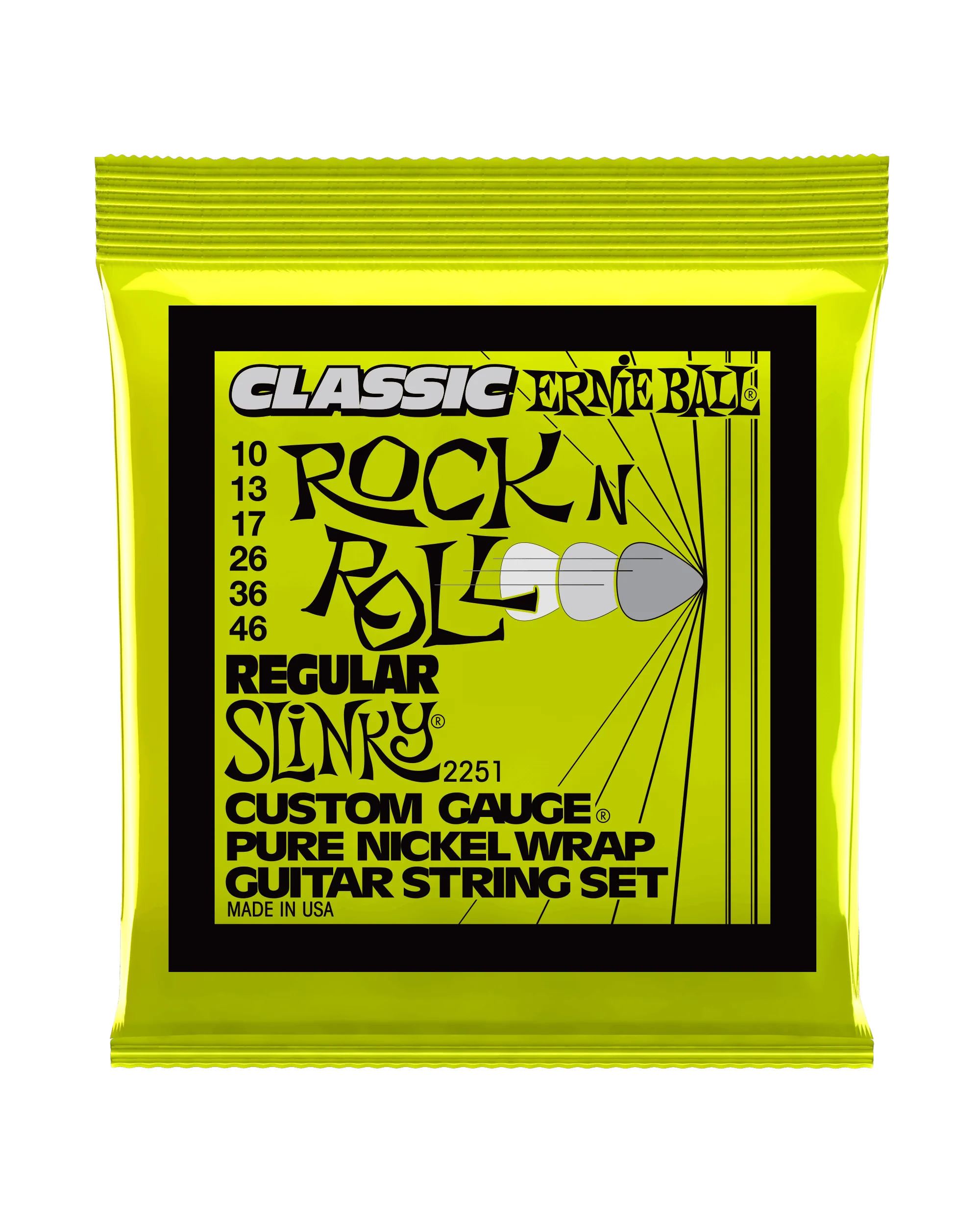 Ernie Ball 2251 Rock-N-Roll Pure Nickel Electric Guitar Strings, Light