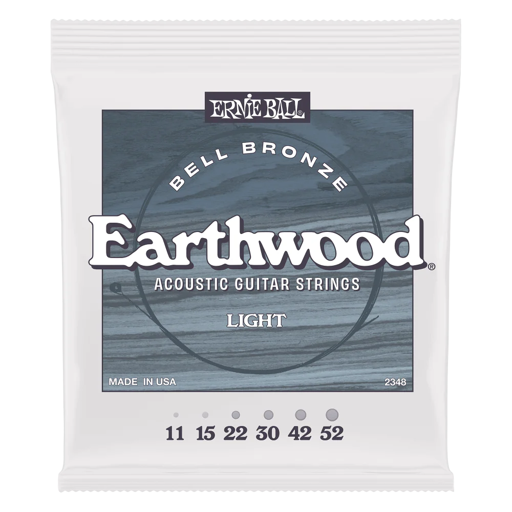 Ernie Ball 2348 Earthwood Bell Bronze Acoustic Guitar Strings, Light