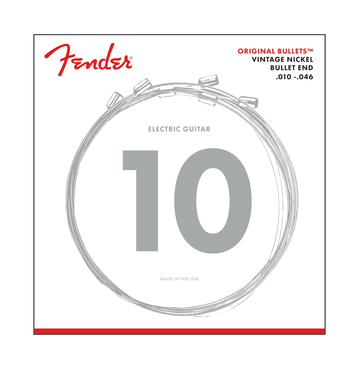 Fender 3150R Original Bullets Pure Nickel Electric Guitar Strings, Regular