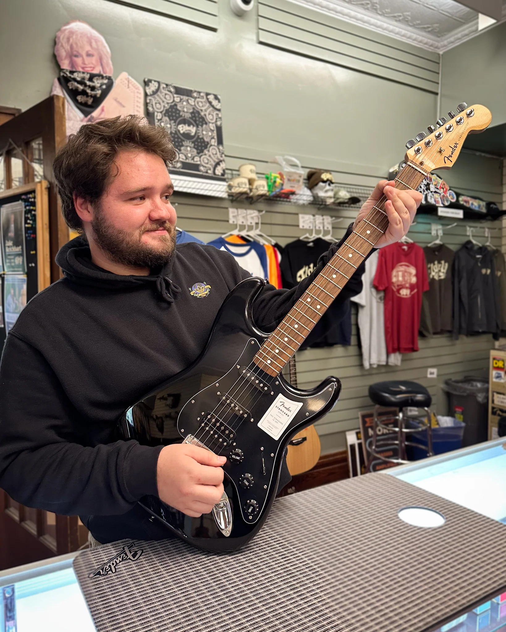 Fender Standard Stratocaster HSS Electric Guitar, Black