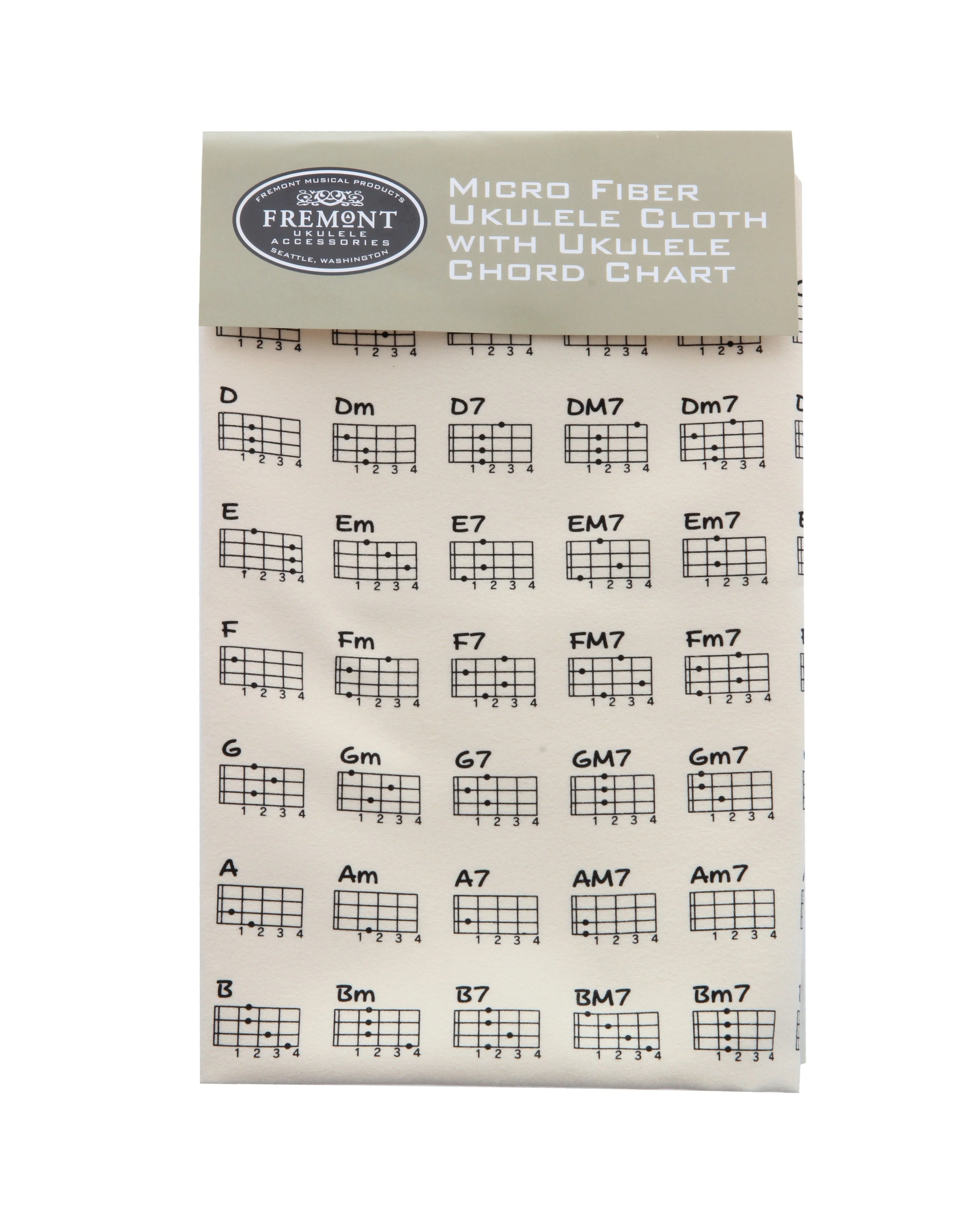 Fremont Micro Fiber Soft Cloth with Ukulele Chord Chart