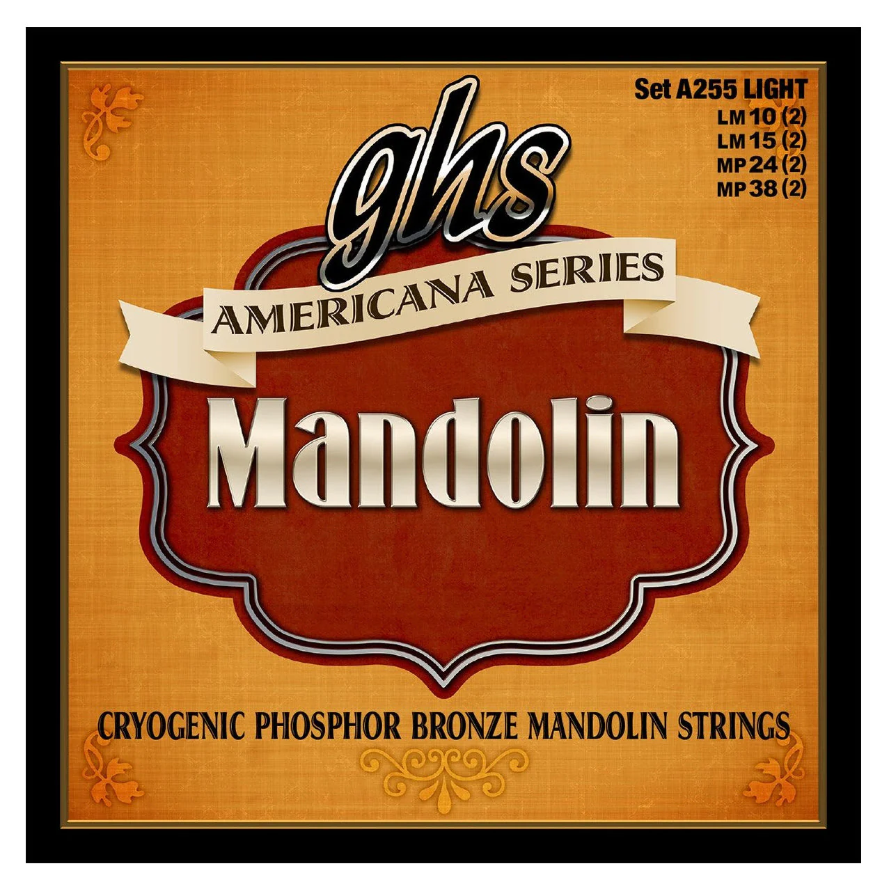 GHS A255 Americana Cryogenic Phosphor Bronze Mandolin Strings, Light