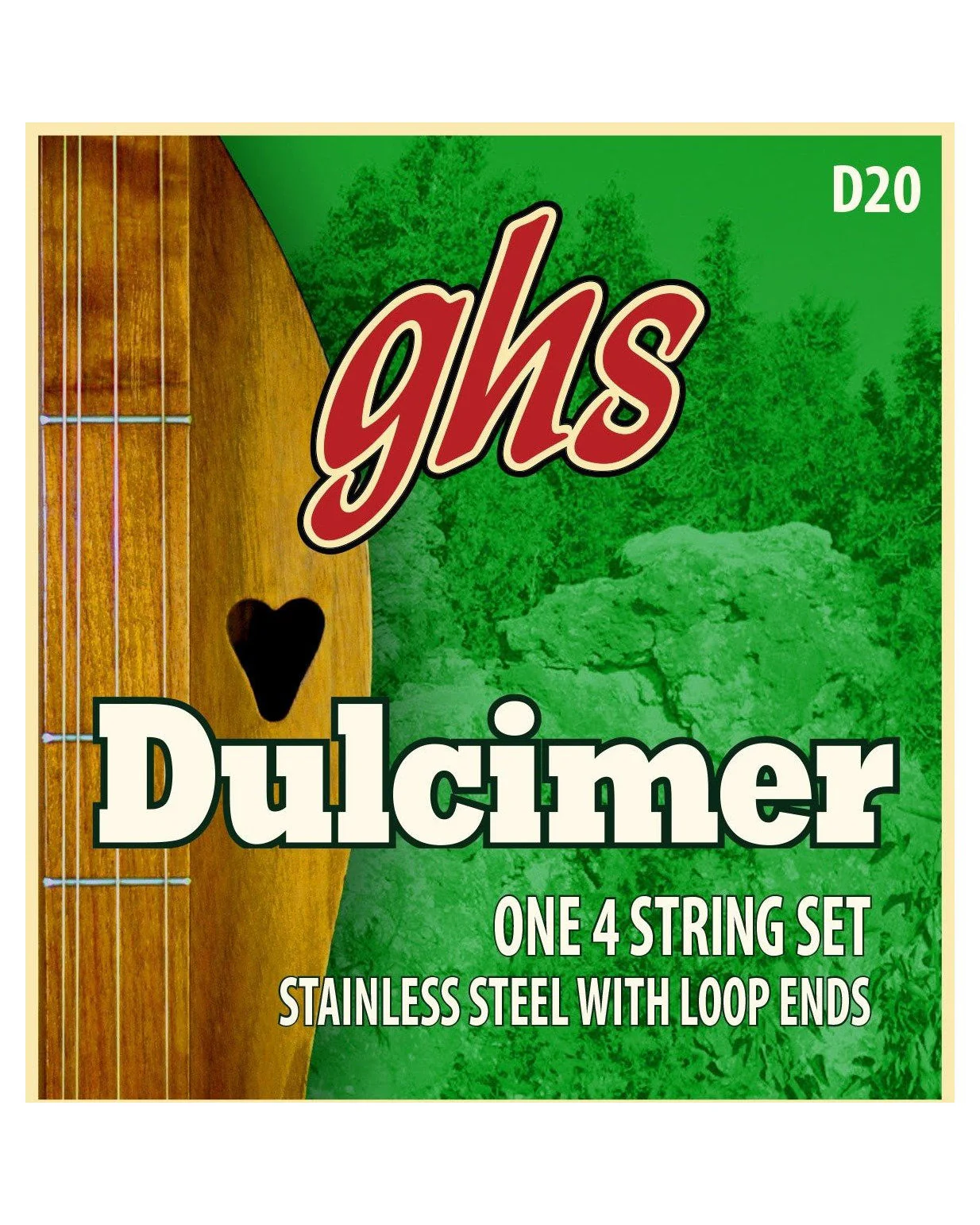 GHS D20 Loop End Stainless Steel Lap Dulcimer Strings