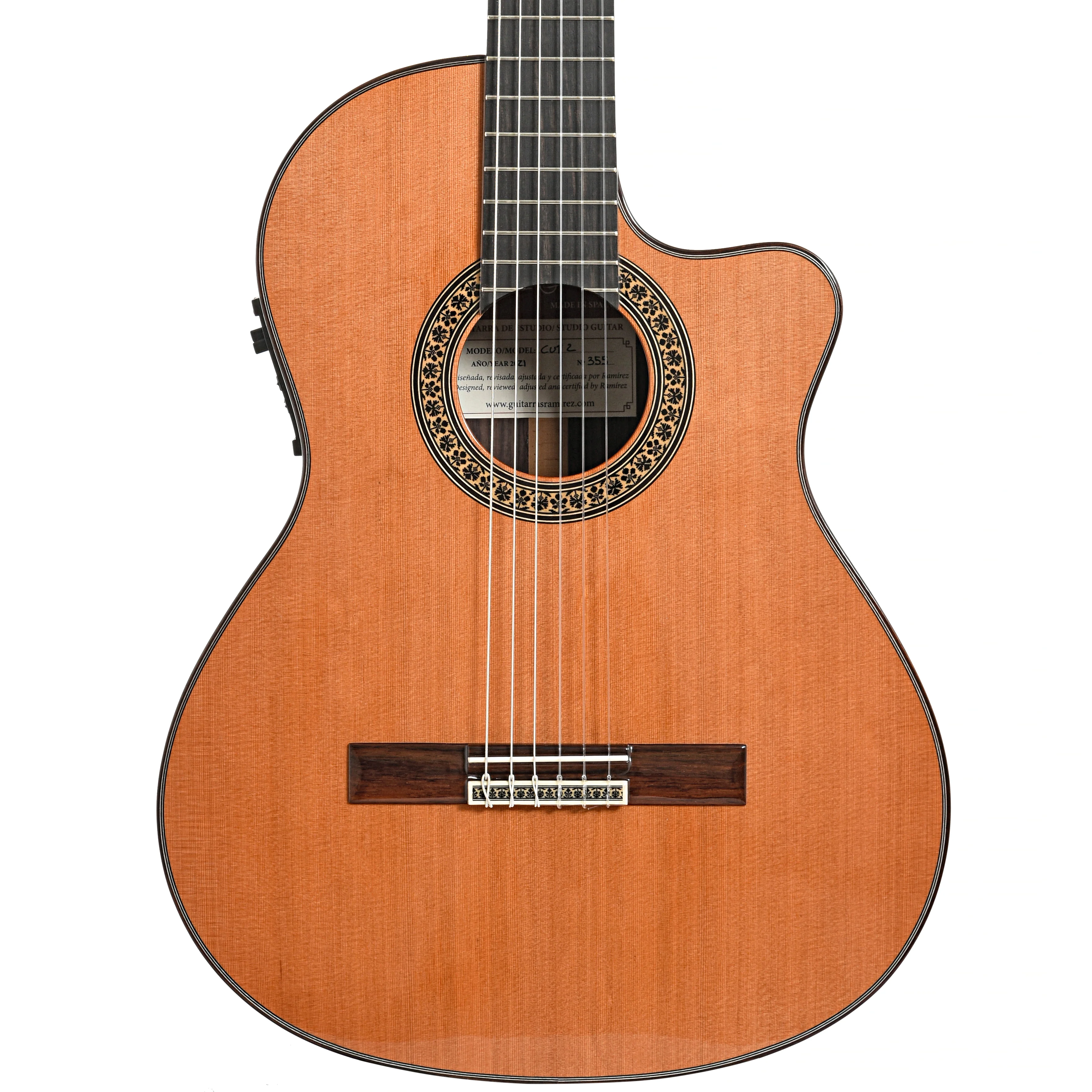 Jose Ramirez Cutaway 2 Studio Classical Guitar and Case, Cedar Top, with Pickup