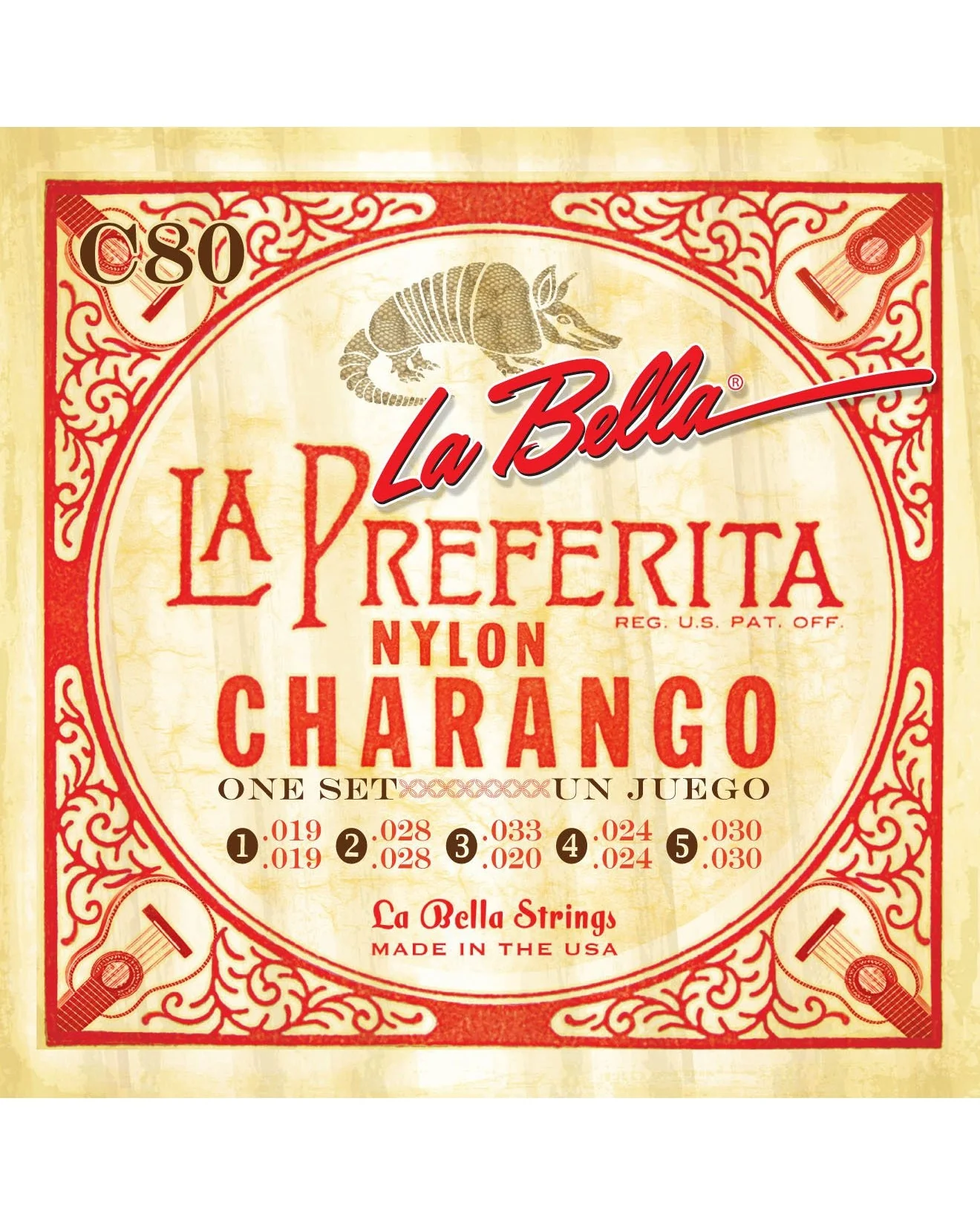 La Bella La Preferita Nylon 10-String Charango Strings