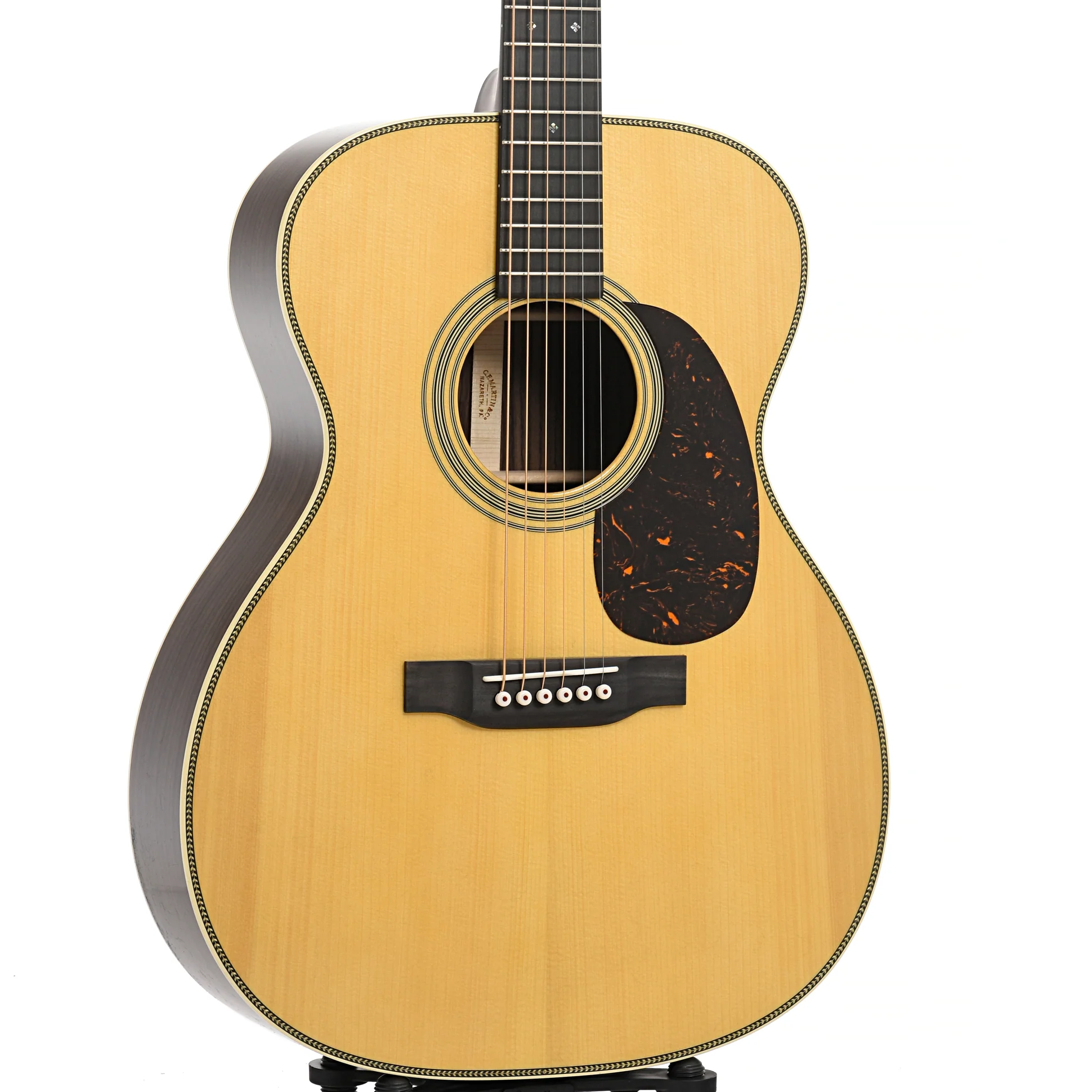 Martin Custom Herringbone 28-Style 000 Acoustic Guitar & Case, Thin Adirondack Top - Image 4