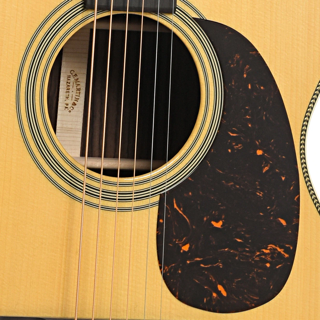 Martin Custom Herringbone 28-Style 000 Acoustic Guitar & Case, Thin Adirondack Top - Image 6
