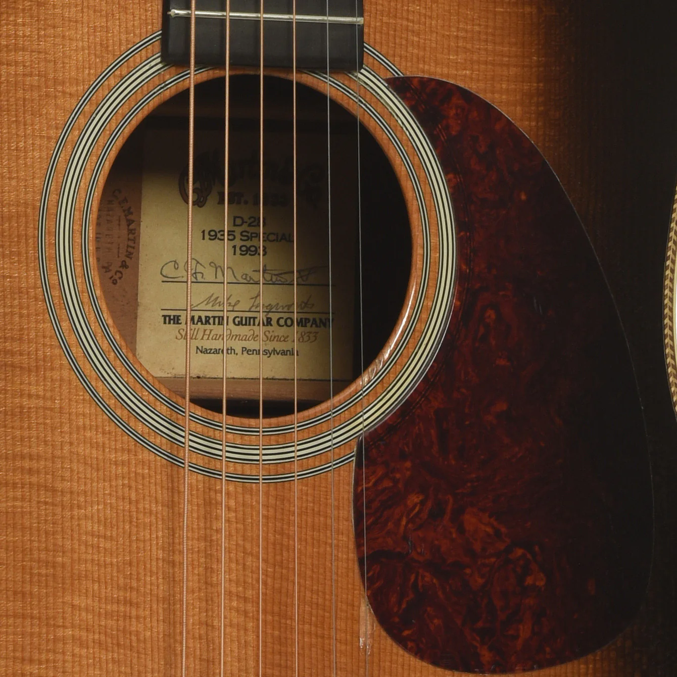 Martin D-28 1935 Special Sunburst Acoustic Guitar (1993) - Image 6