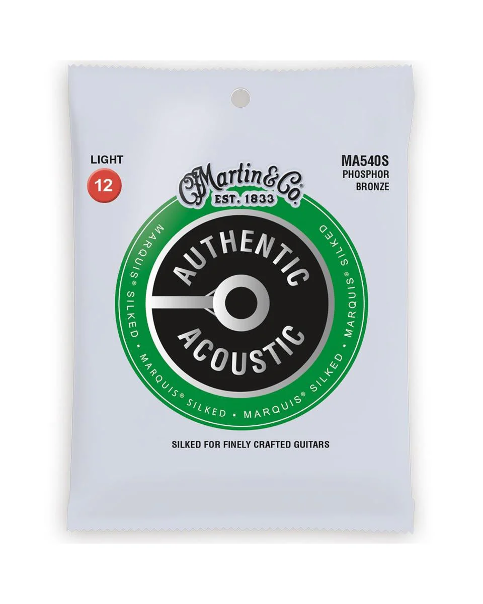 Martin MA540S Authentic Acoustic Marquis Phosphor Bronze Acoustic Guitar Strings, Light