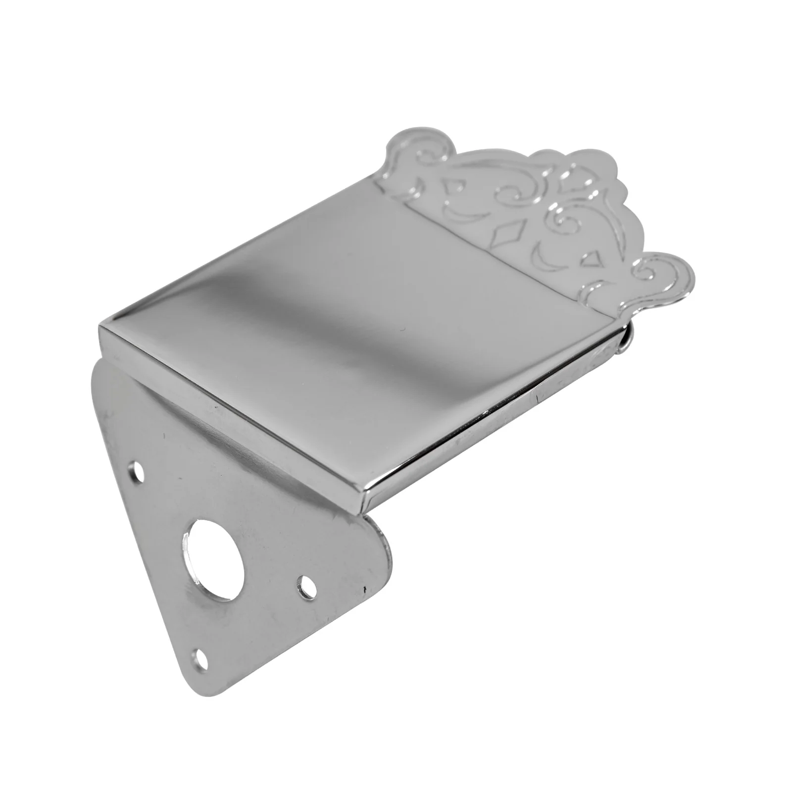 Prucha Nickel-Plated Engraved Cover Mandolin Tailpiece