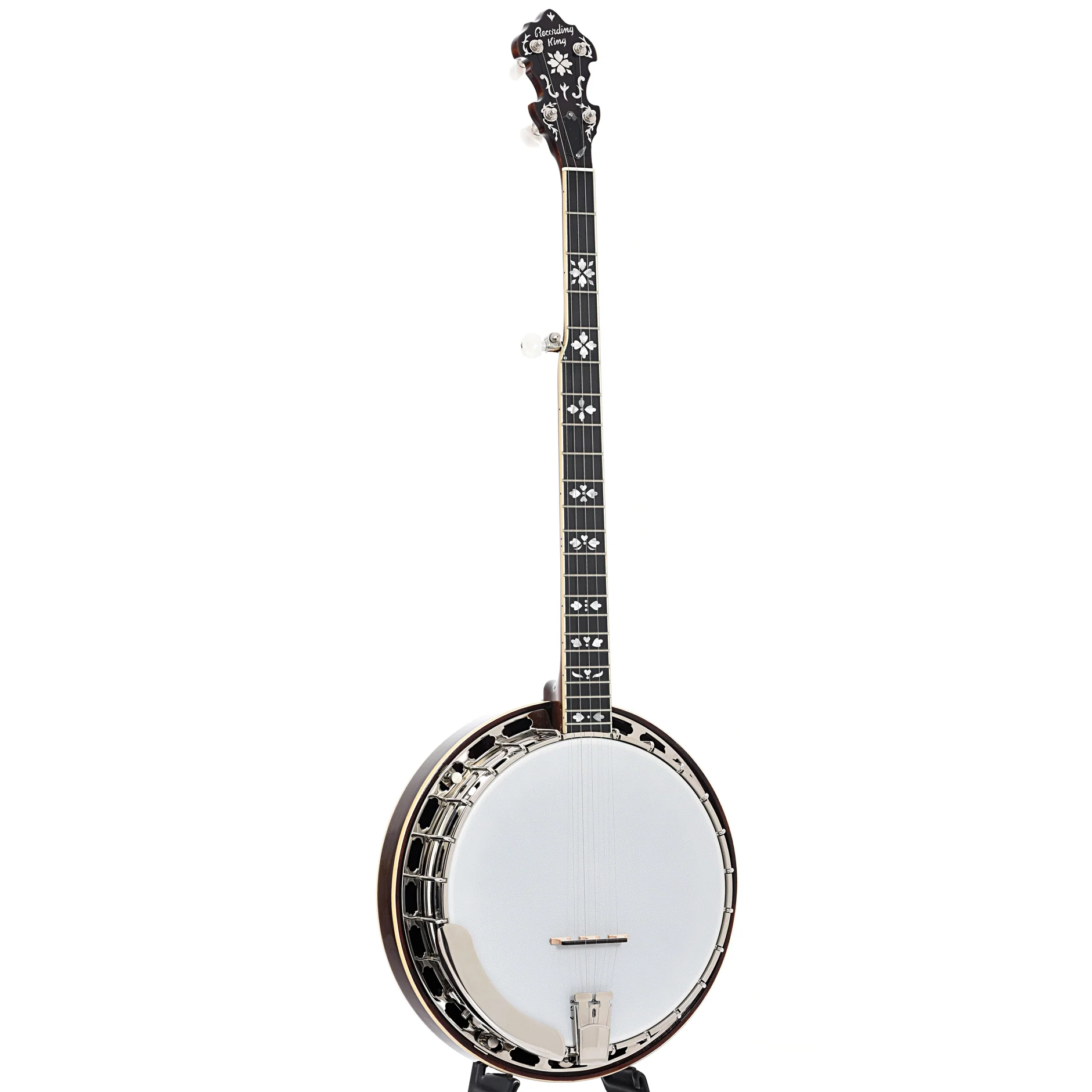 Recording King Elite 76 Hearts & Flowers Resonator Banjo & Case - Image 3