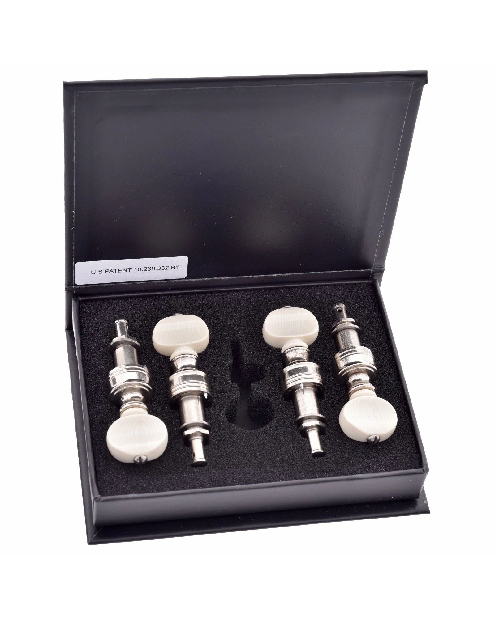 Rickard Cyclone 10:1 Banjo Tuners, Nickel/Ivoroid, Set/4
