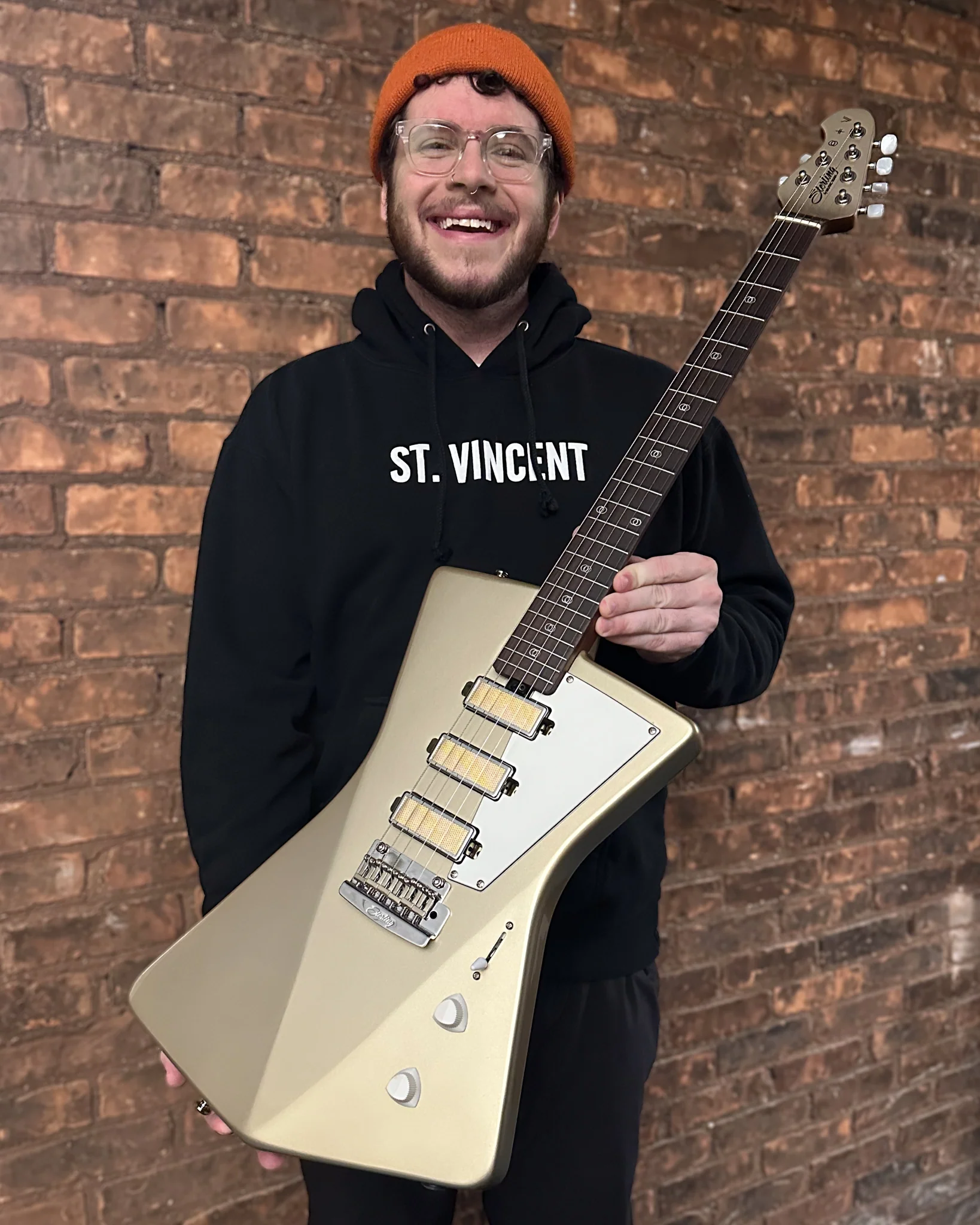 Sterling by Music Man St. Vincent Goldie Electric Guitar, Cashmere