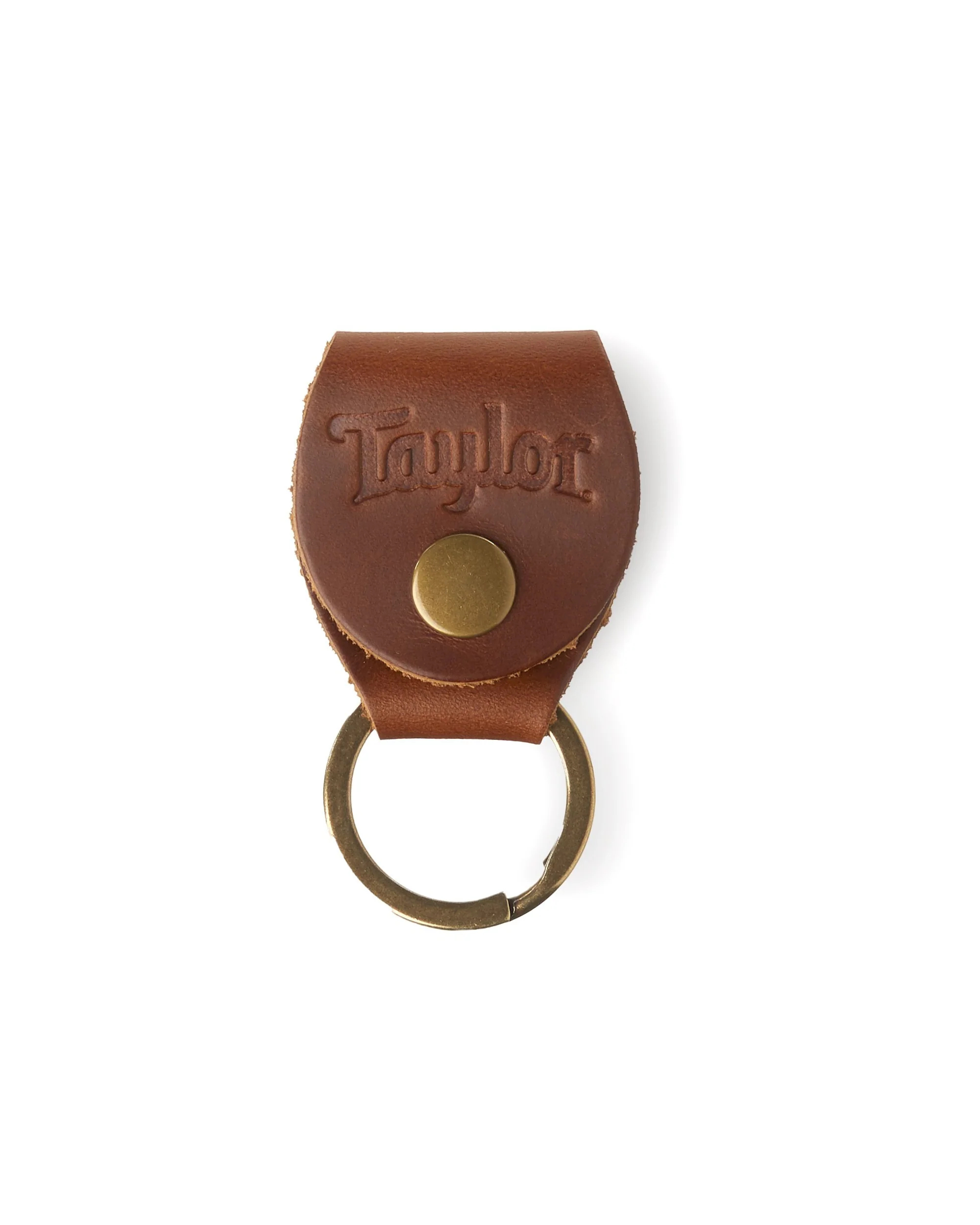 Taylor Key Ring with Pick Holder, Brown Leather
